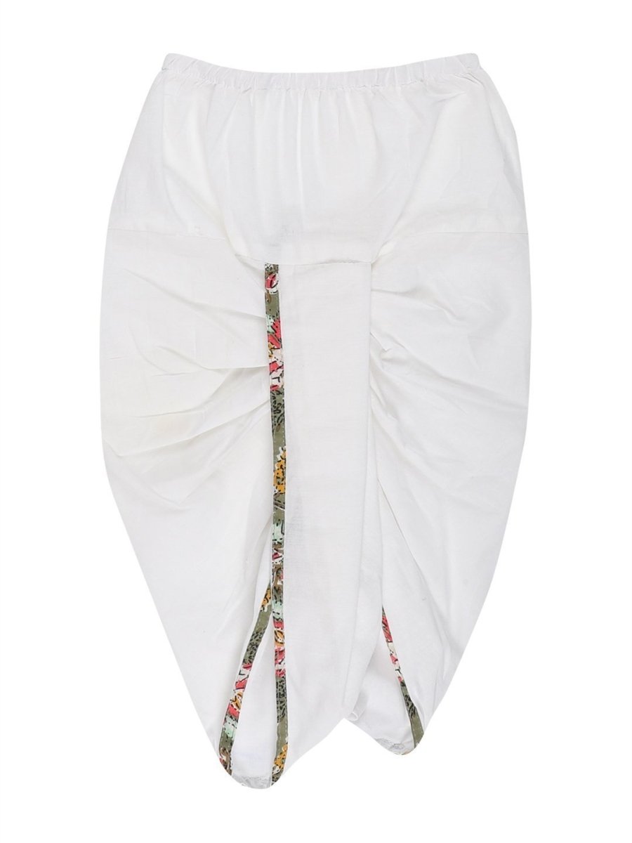 Olive Floral Boys Dhoti Kurta Set - DK-OMFLR-0-6
