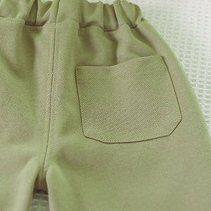 Olive Green Smiling Doggy Face Designed Jacket 3Pcs Track Suit Set For Toddlers And Kids - 2 - 3 Years Kids Clothing