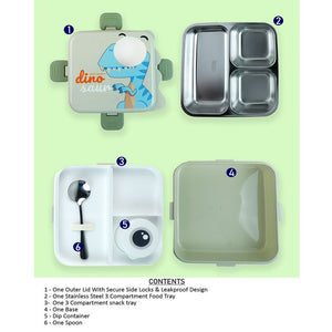 Olive One Eye Stainless Steel Lunch Box For Kids - Back To School