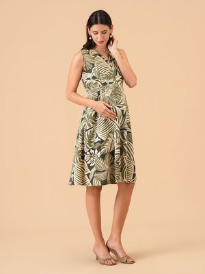 Olive Verona Maternity and Nursing Dress - S Maternity Casual Dress