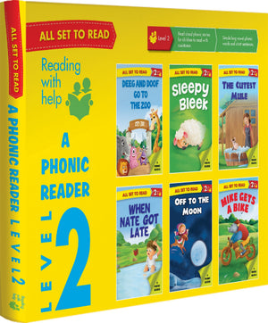 Om Books International All set to Read - A Phonic Reader - Level 2 - PHONICS READERS - 6 books in a Box: Box set - 9789384625771