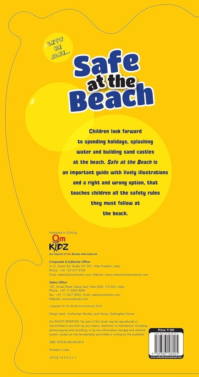 Om Books International Board Book: Safe at the Beach (Let's be Safe) - 9789386108005