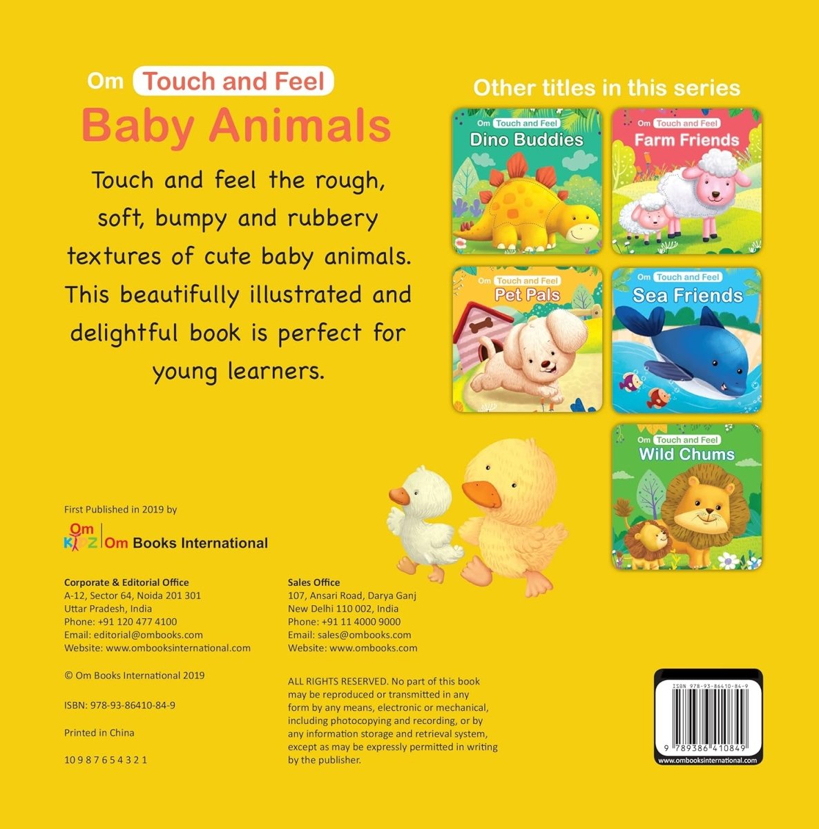 Om Books International Board Book-Touch and Feel: Baby Animals: Touch and Feel series - 9789386410849