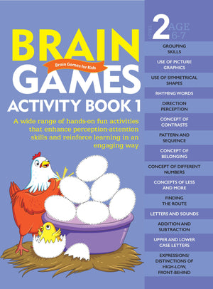 Om Books International Brain Games Activity Book Level 2 : Book - 1 - 9789352769315
