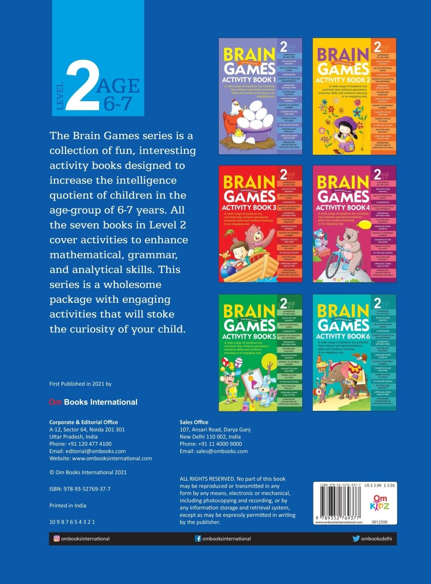 Om Books International Brain Games Activity Book Level 2 : Book-7 - 9789352769377