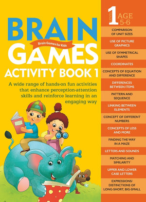 Om Books International Brain Games for Kids : Brain Games Activity Book Level 1 : Book-1 - 9789352769216