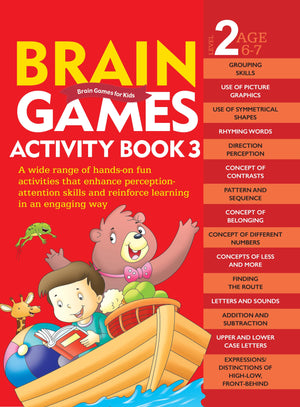Om Books International Brain Games for Kids : Brain Games Activity Book Level 2 : Book - 3 - 9789352769339