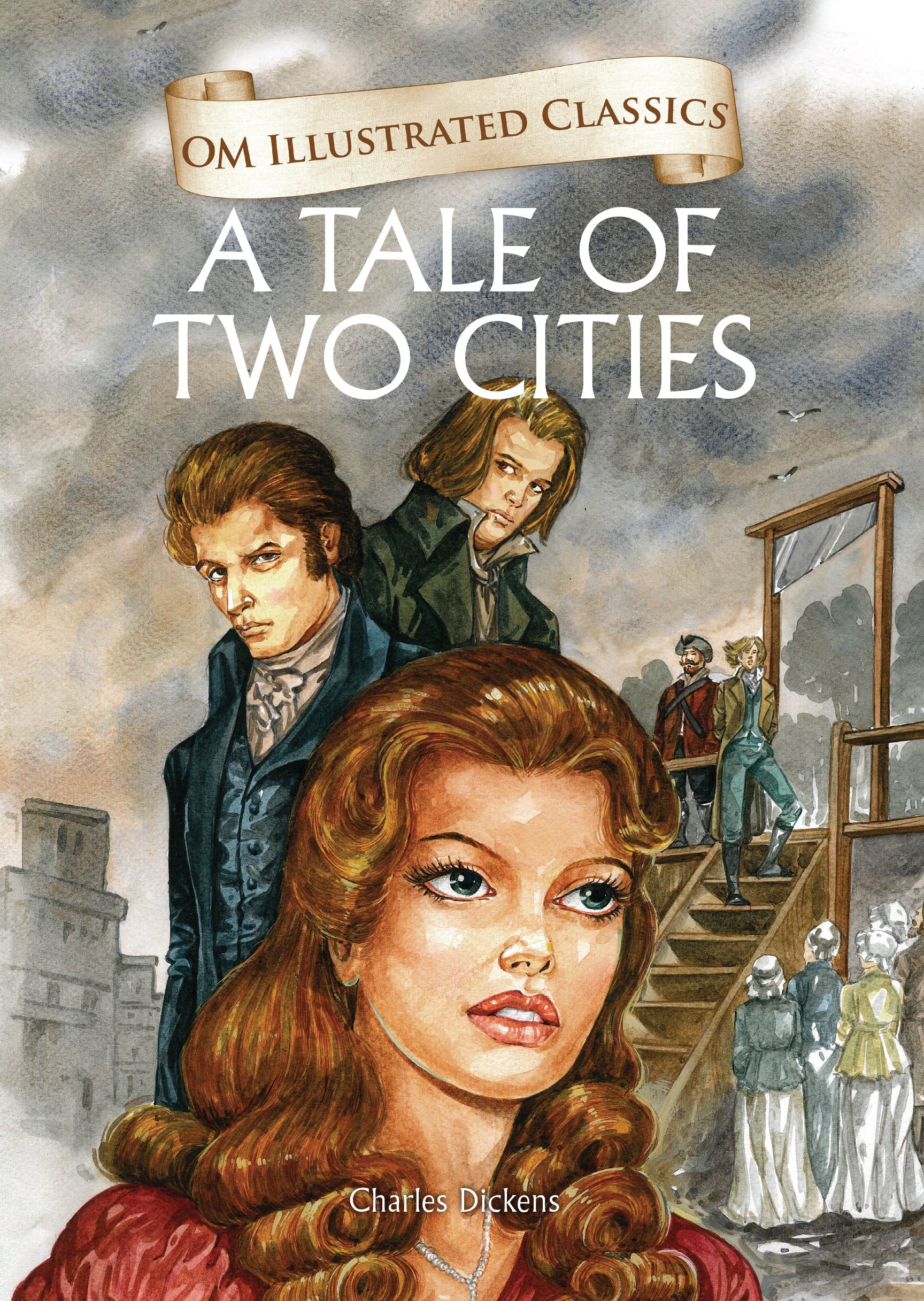 Om Books International Children Classics - A Tale of Two Cities: Illustrated Abridged Classics with Practice Questions (Om Illustrated Classics for Kids) - 9789381607510
