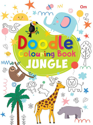 Om Books International Doodle Colouring Book Jungle - 9789353769666