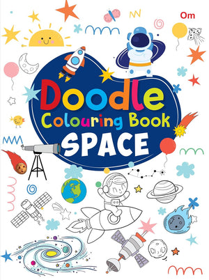 Om Books International Doodle Colouring Book Space - 9789353769659