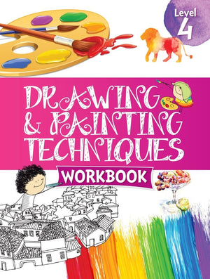 Om Books International Drawing & Painting Techniques Workbook Grade 4 - 9789386108746