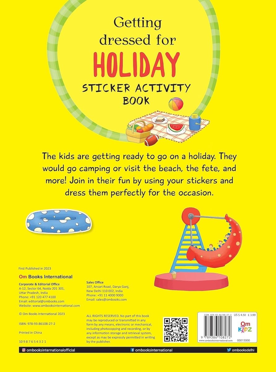 Om Books International Getting Dressed for Holiday: Sticker Activity Book - 9789386108272