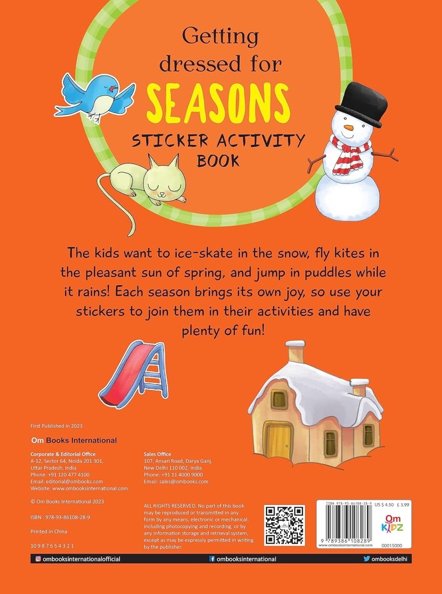 Om Books International Getting Dressed for Seasons: Sticker Activity Book - 9789386108289