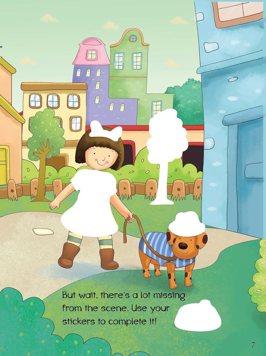 Om Books International Getting Dressed with Pets: Sticker Activity Book - 9789386108296