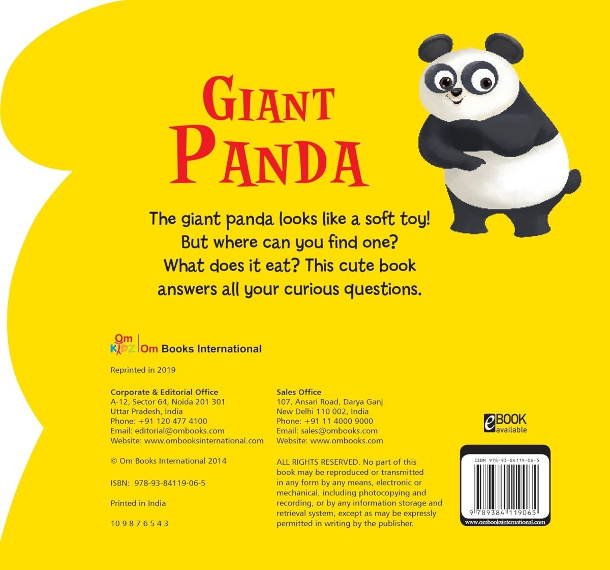 Om Books International Giant Panda ( Animals and Birds )- Cutout Board Books - 9789384119065