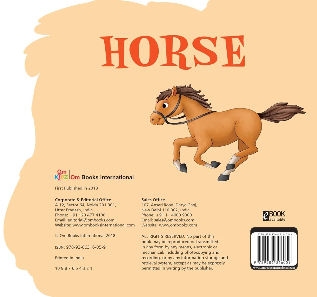 Om Books International Horse ( Animals and Birds )- Cutout Board Books - 9789386316059