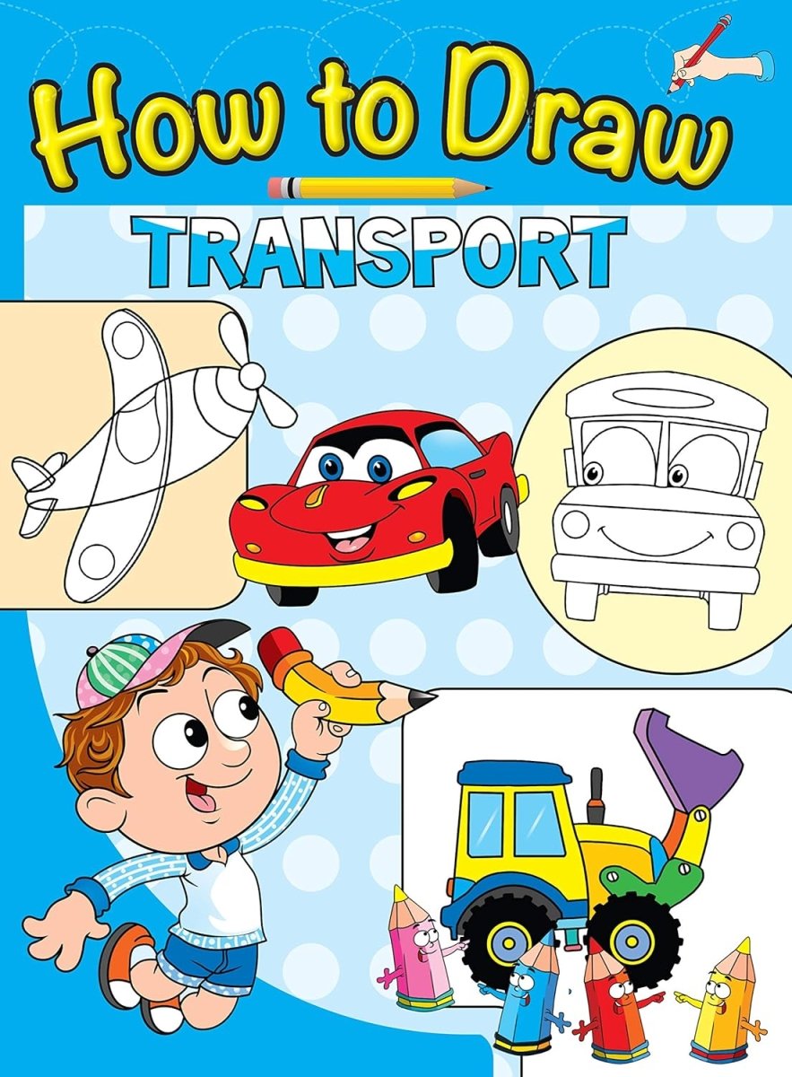 Om Books International How to Draw Transport : Step by step Drawing Book - 9789385609510