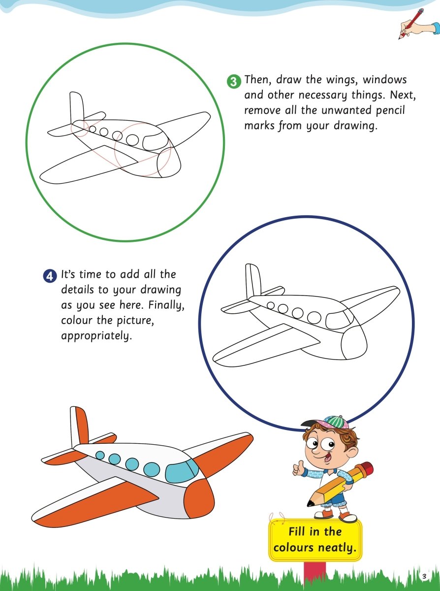 Om Books International How to Draw Transport : Step by step Drawing Book - 9789385609510