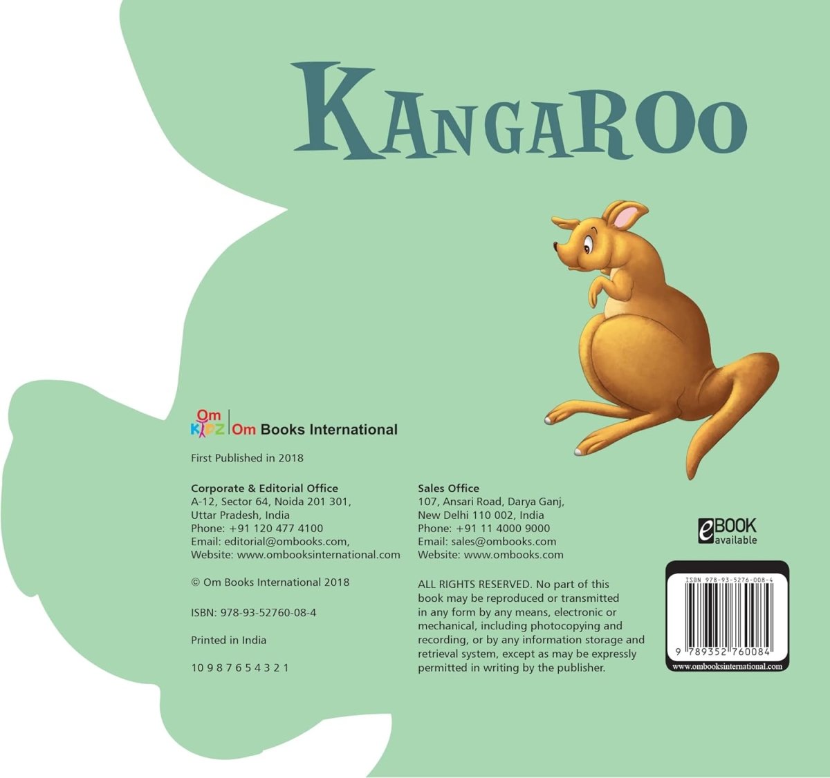 Om Books International Kangaroo ( Animals and Birds )- Cutout Board Books - 9789352760084