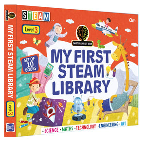 Om Books International My First Steam Library of Science, Technology, Engineering, Art and Maths Level - 3 (Set of 10 Books) - 9789353767259