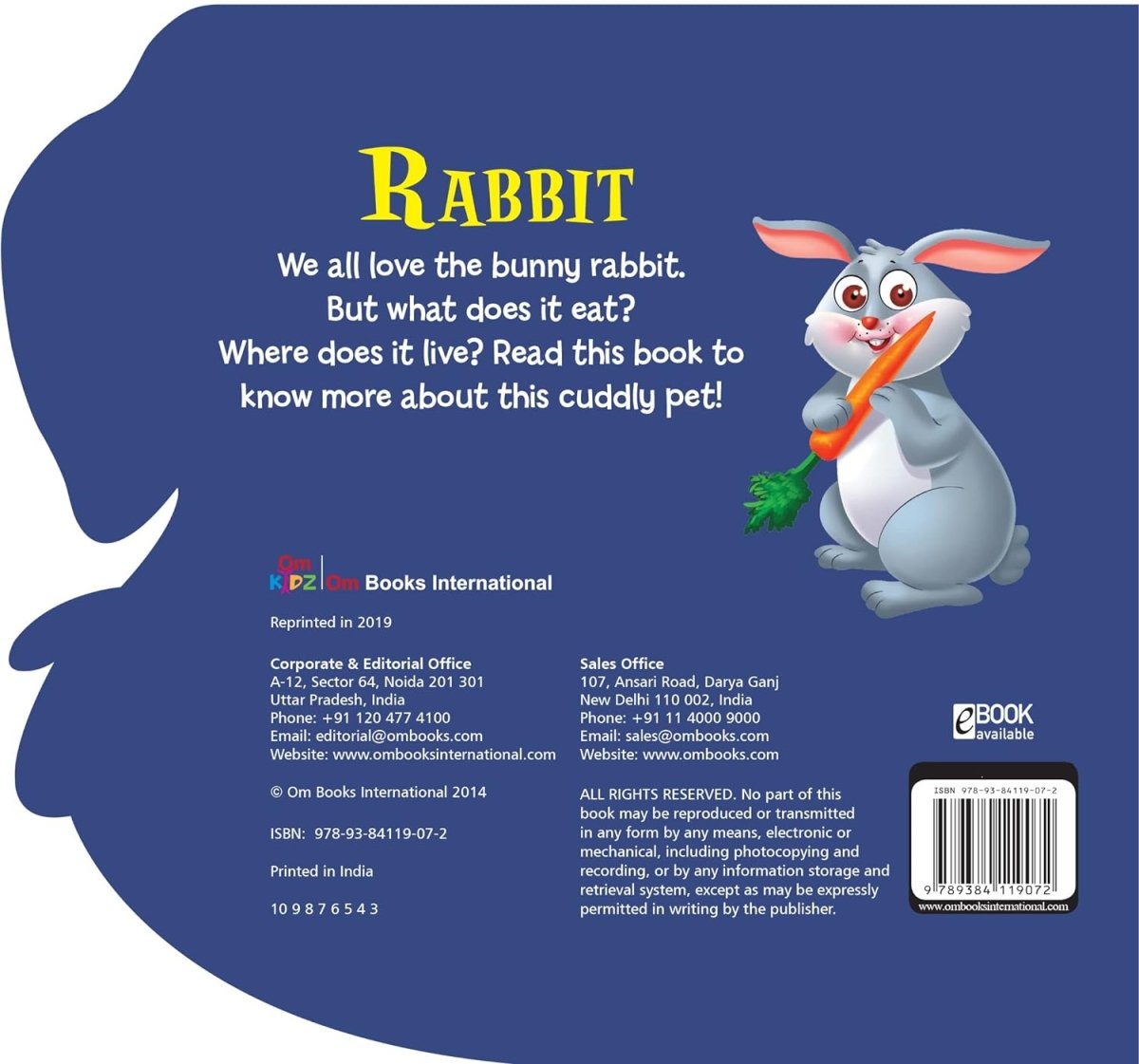 Om Books International Rabbit ( Animals and Birds )- Cutout Board Books - 9789384119072