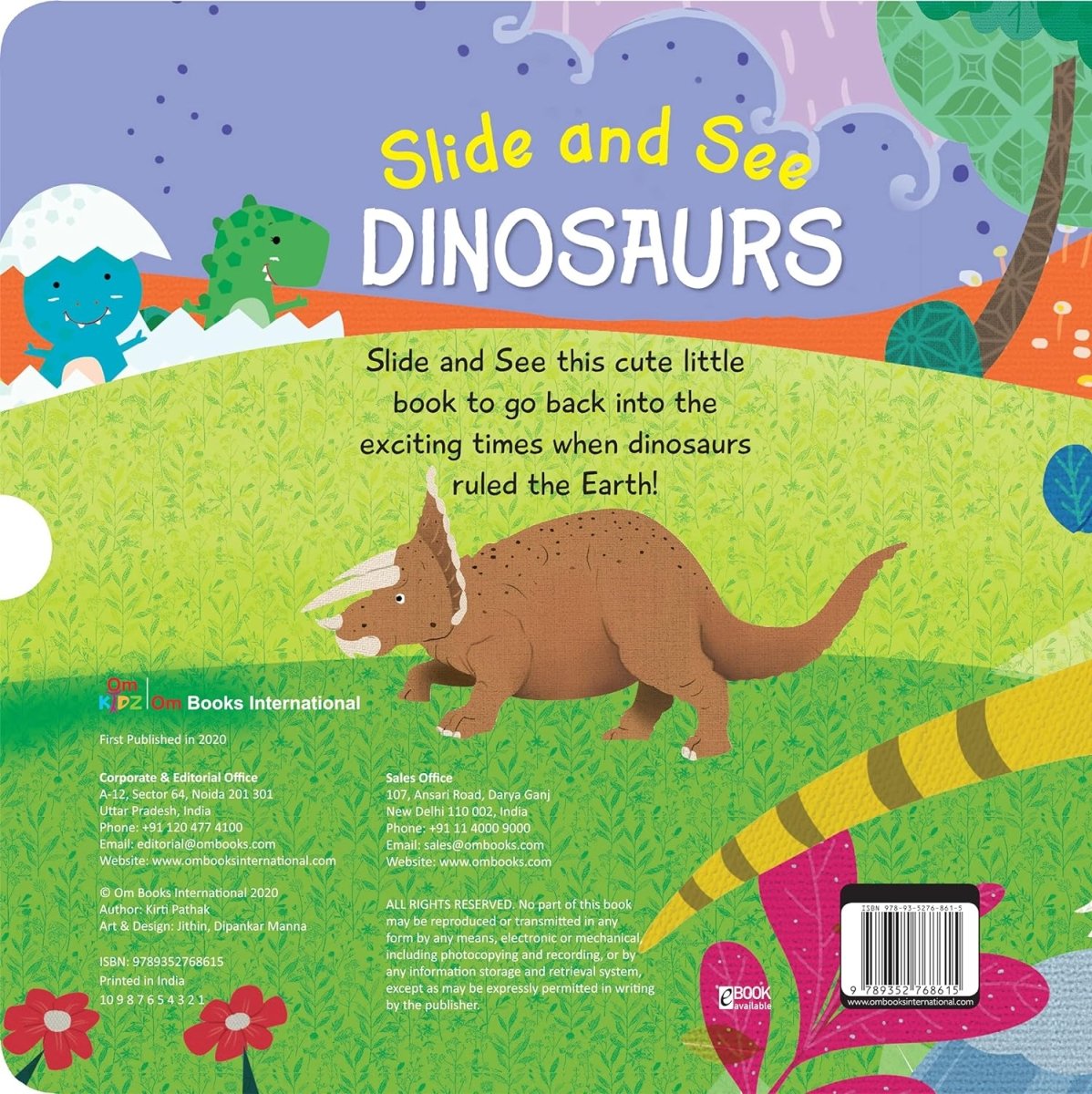 Om Books International Slide and See Board Book : Dinosaurs - 9789352768615