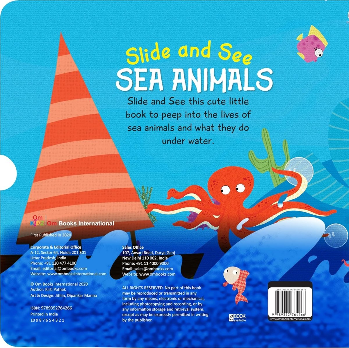 Om Books International Slide and See Board Book : Sea Animals - 9789352764266