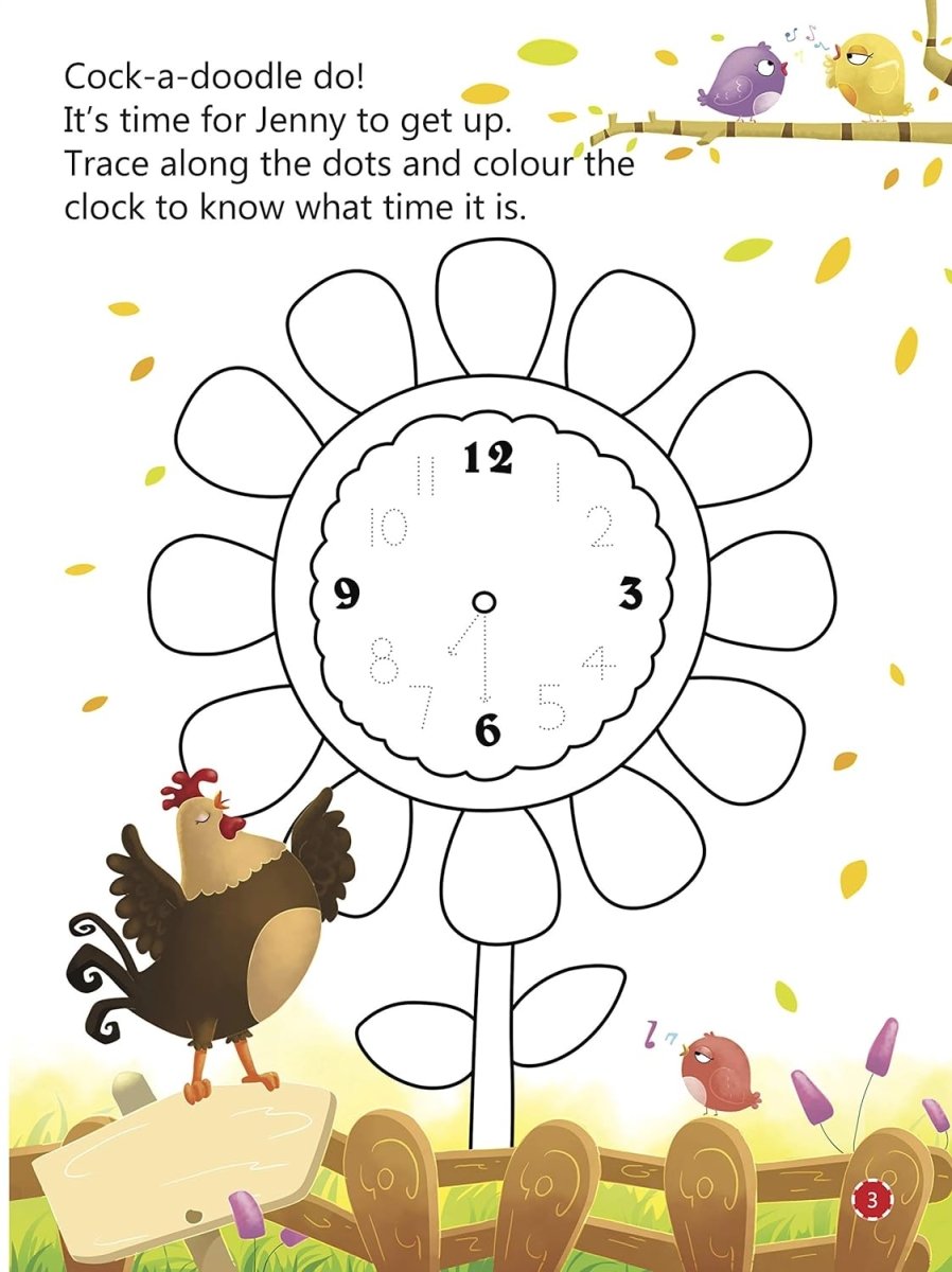 Om Books International Tell the Time- Farm Activity book - 9789386108500