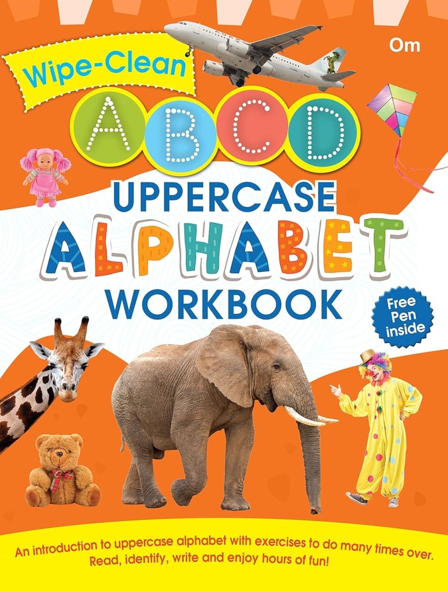 Om Books International Wipe Clean: Uppercase Alphabet Workbook - 9789382607243