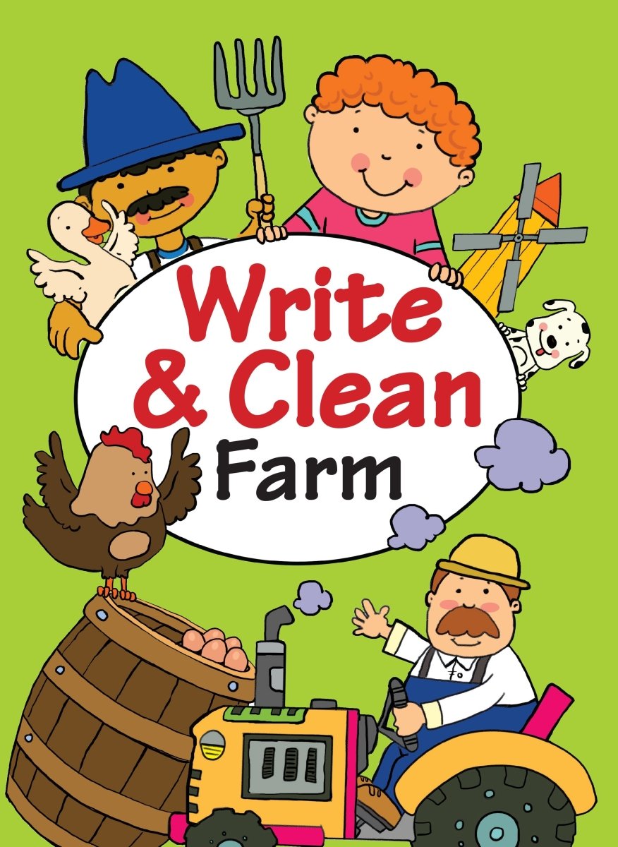 Om Books International Write & Clean-Farm-Wipe and Clean Activity Book - 9789384625290