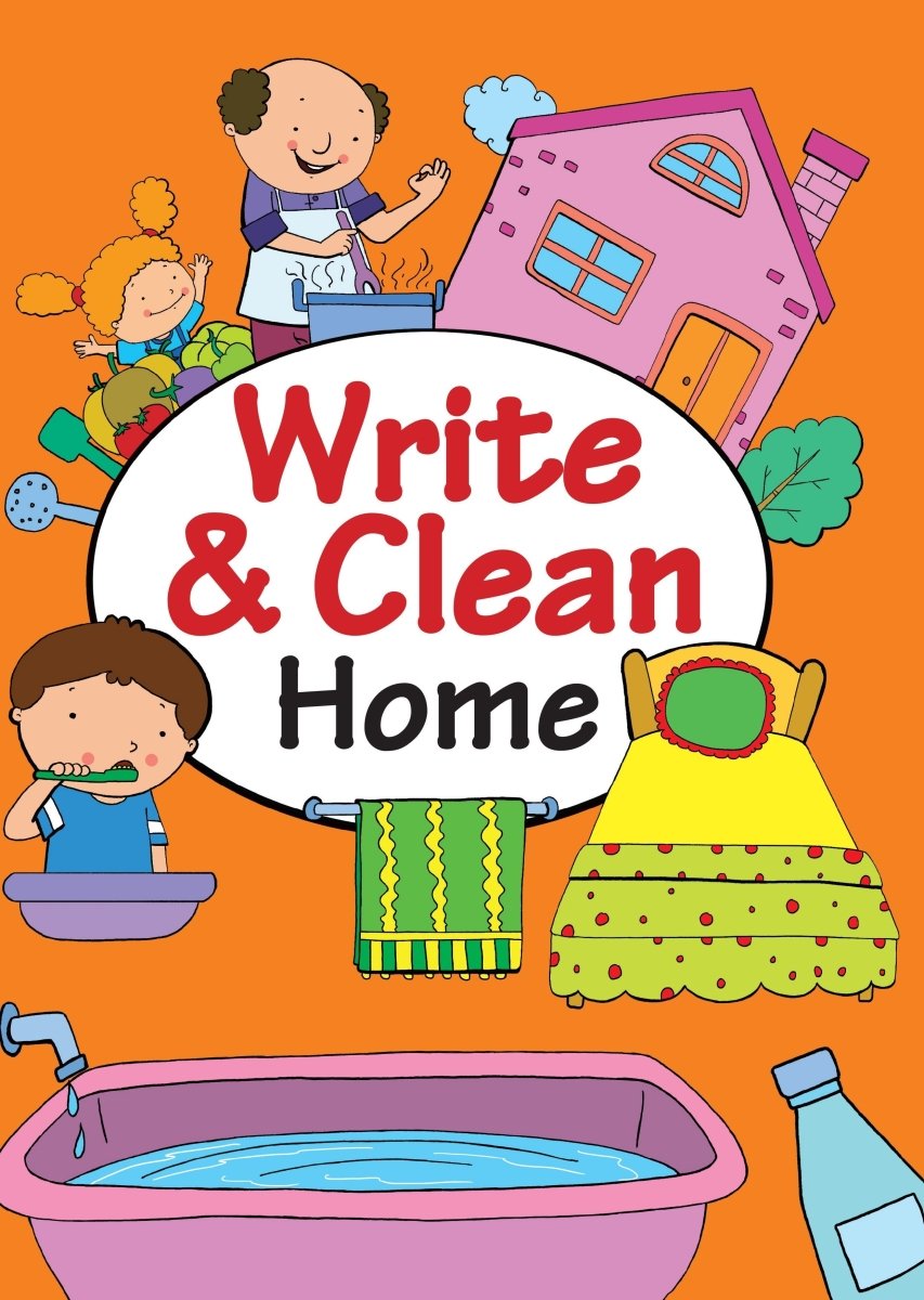 Om Books International Write & Clean-Home-Wipe and Clean Activity Book - 9789384625320