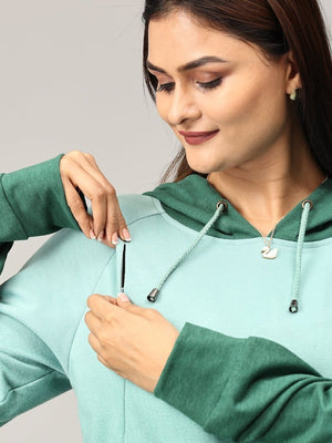 Ombre Meadow Maternity and Nursing Sweatshirt Hoodie - MNSWT-SD-OMB-S