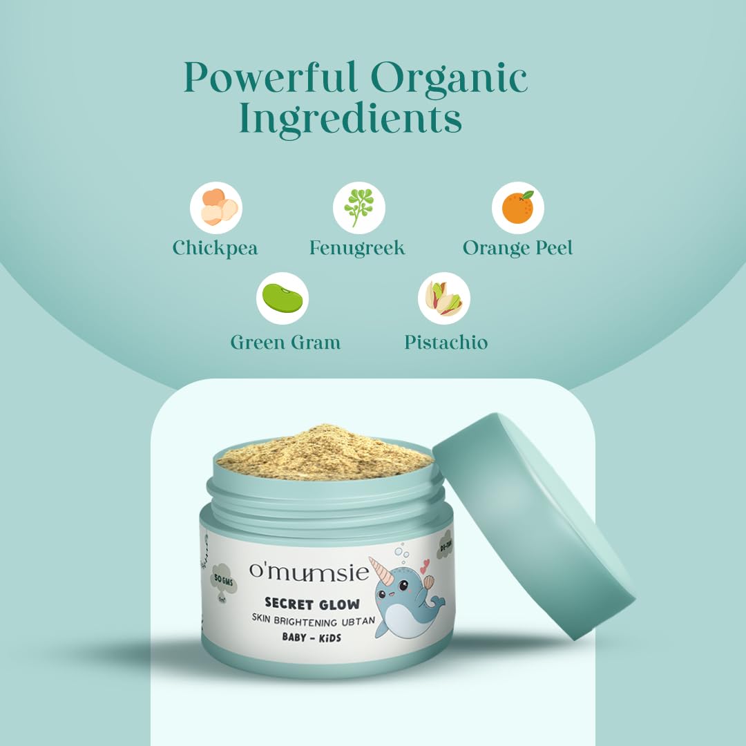 Omumsie - Skin Brightening Ubtan for Kids | Effective for Tan Removal | 50g - baby ubtan