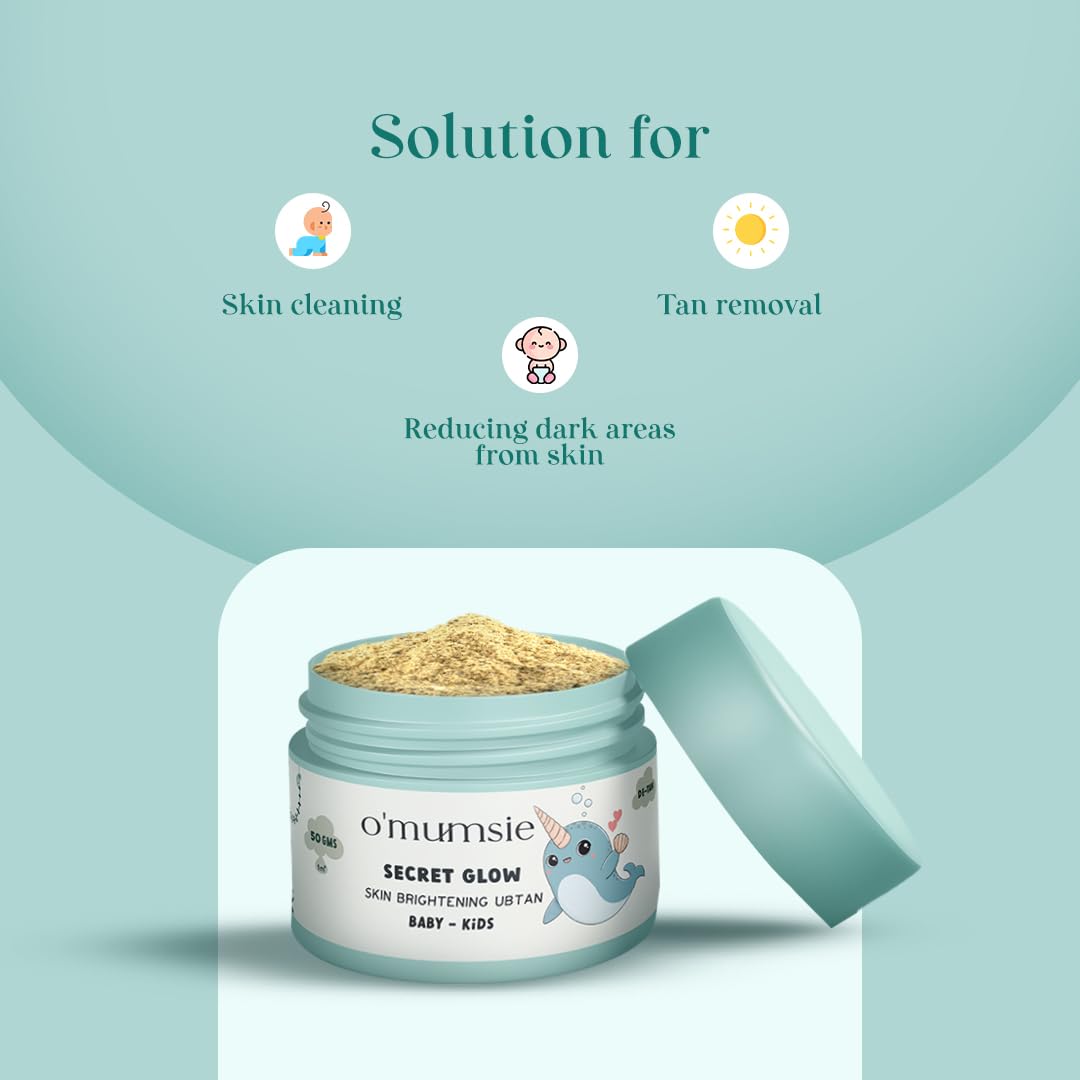 Omumsie - Skin Brightening Ubtan for Kids | Effective for Tan Removal | 50g - baby ubtan