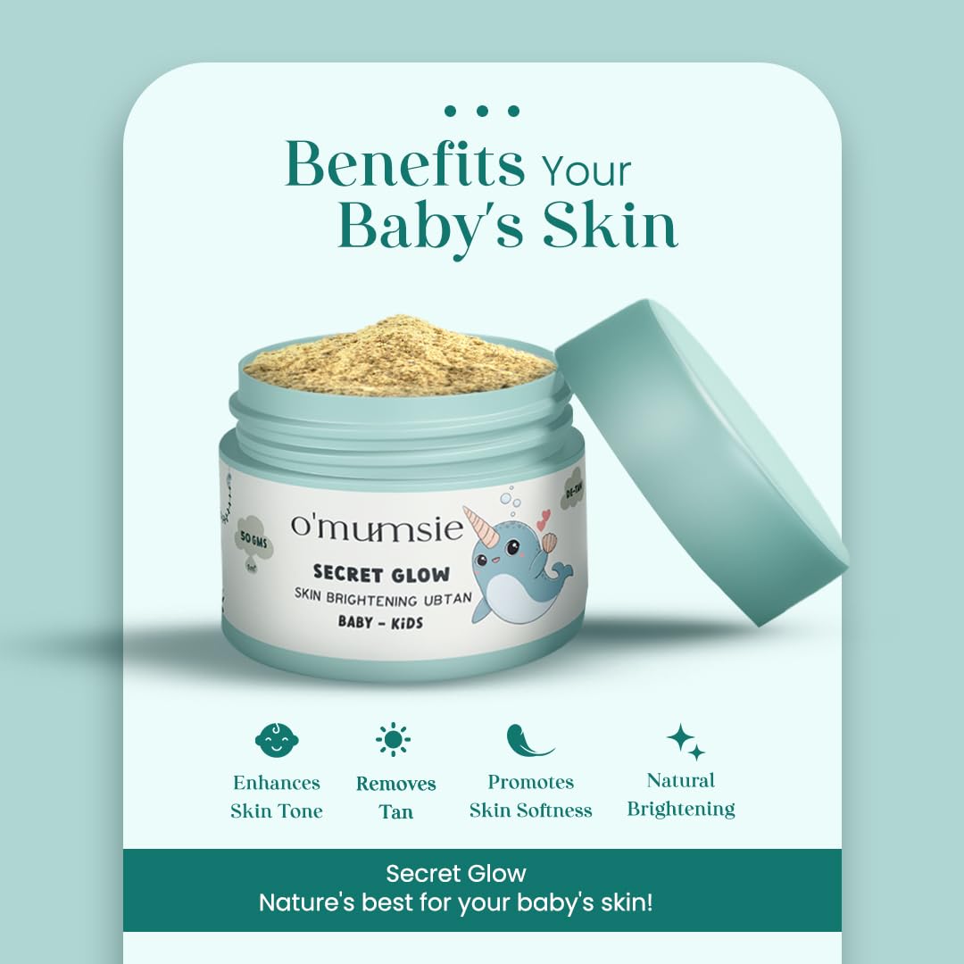 Omumsie - Skin Brightening Ubtan for Kids | Effective for Tan Removal | 50g - baby ubtan