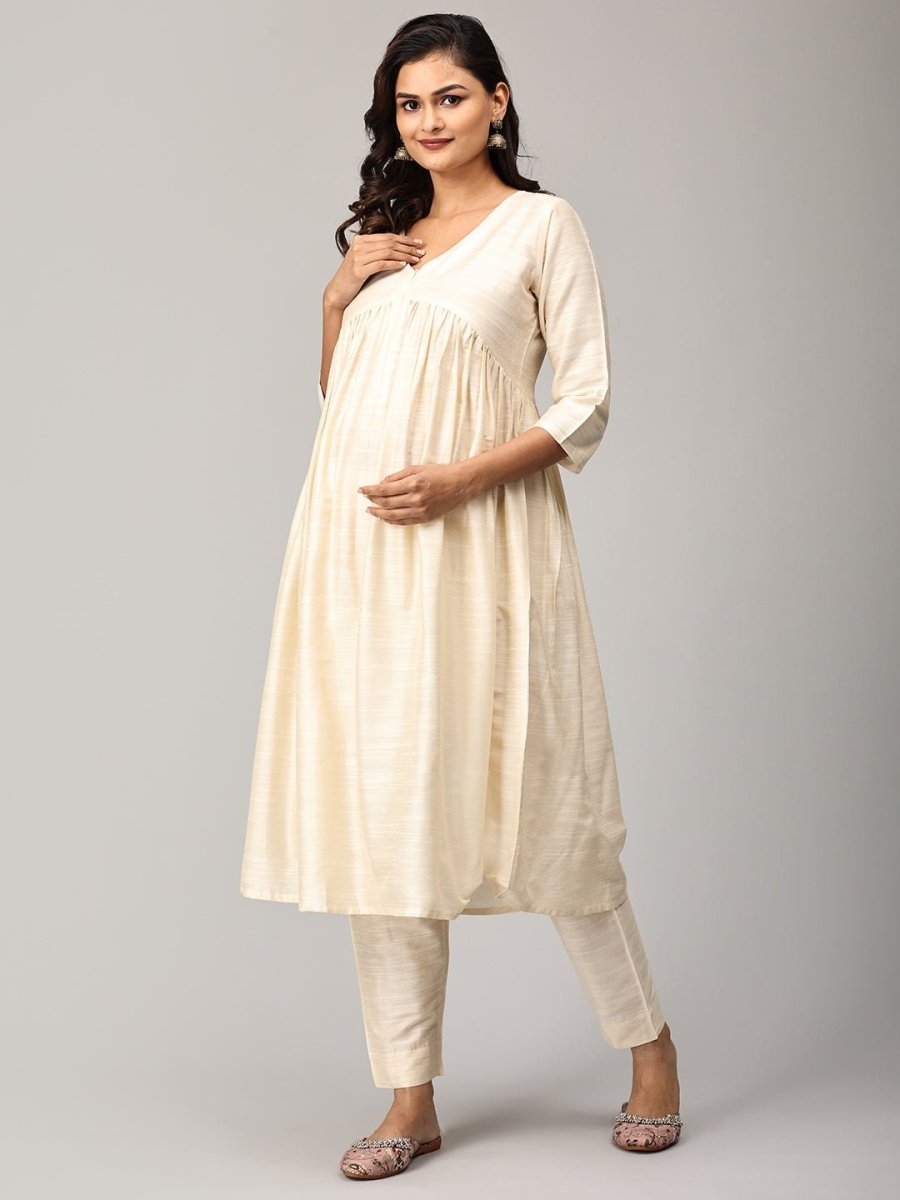 Onakkodi Maternity and Nursing Silk Kurta Set with Dupatta - MEW - SK - ONKDI - S