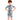 One piece Knee Length Kids Swimwear Geometric print, UPF 50+ with Cap with Free Washbag - 3 - 4 Years Swim