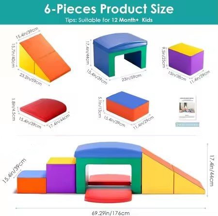 Oplus 6 - piece Fun and versatile Soft Play Set for Kids - multicolor - Slide Ladder