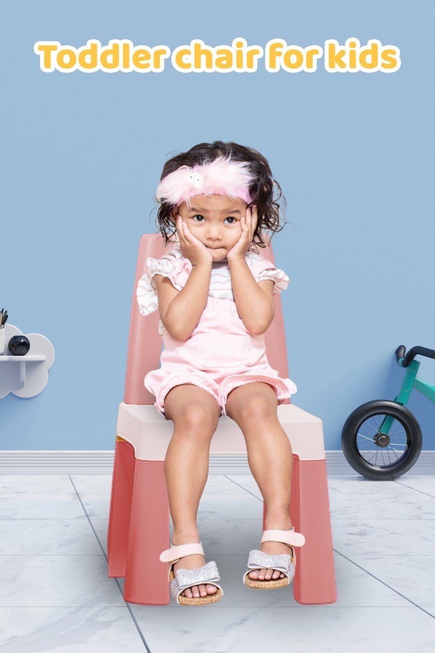 OPlus Learning Chair for Kids - Pastel pink and white - 8817 - CP