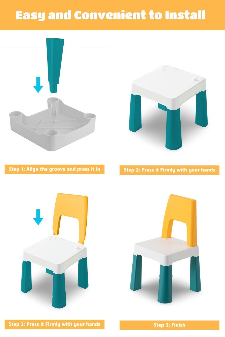 OPlus Learning Chair for Kids - Yellow, white and Blue - 8817 - CY