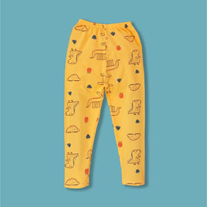 Orange Dino Full sleeves tops & pants set Unisex Kids Wear - 18 - 24 months Kids Clothing