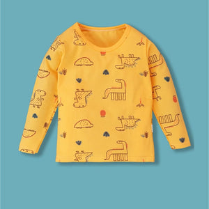Orange Dino Full sleeves tops & pants set Unisex Kids Wear - 18 - 24 months Kids Clothing
