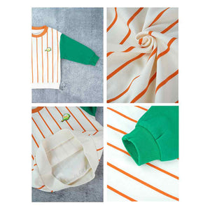 Orange & Green colorblock Full Sleeves shirt for Kids - 3 - 4 Years Kids Clothing