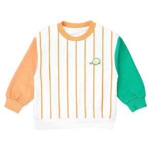 Orange & Green colorblock Full Sleeves shirt for Kids - 3 - 4 Years Kids Clothing