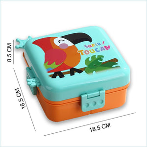 Orange Toucan 2 decker Tiffin/ Lunch and Snack Box for Kids - 
