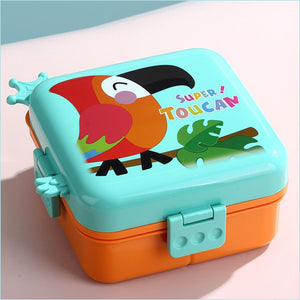 Orange Toucan 2 decker Tiffin/ Lunch and Snack Box for Kids - 