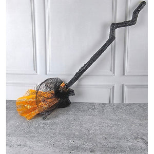 Orange Twisted Handle Broom Stick for Halloween Costume Party & Halloween Home office Decor - Halloween