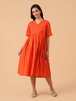 Orange Wink Maternity and Nursing Dress - S Maternity Casual Dress