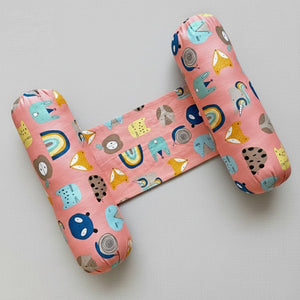 Oranges & Lemons | Anti Rolling Bolsters | Cotton Baby Pillow - Pink - Baby Bolster Pillow