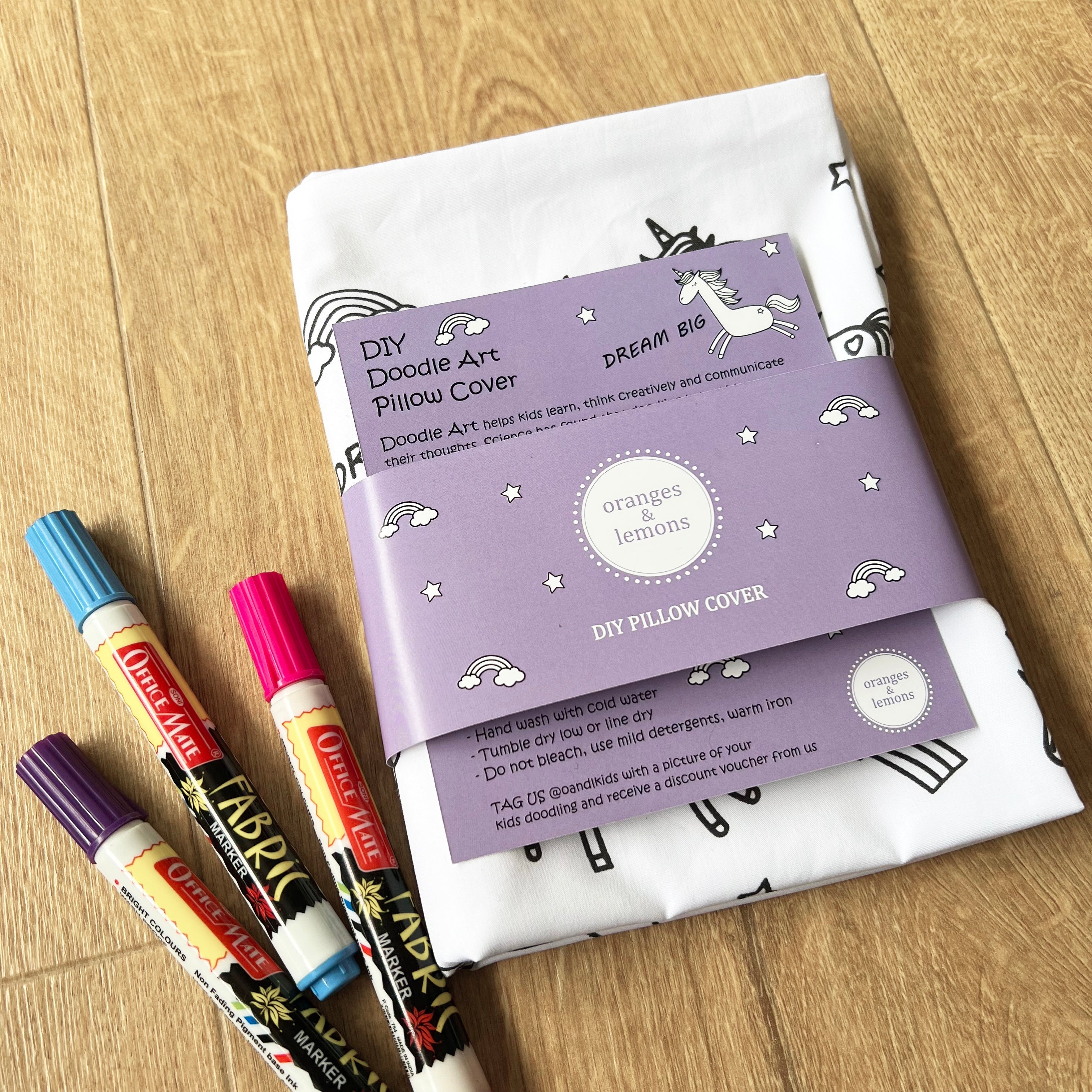 Oranges Lemons DIY Pillow Covers Doodle Art Kids Art Colouring